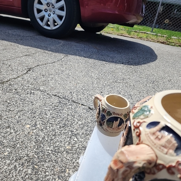 Vintage Castle GERZIT German  Tureen Punch / Soup Bowl.  5 individually Cups - Picture 7 of 7